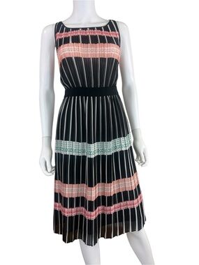 BCBGMAXAZRIA Pleated Sleeveless Midi Dress Size XS P0974